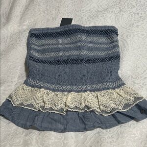 Abercrombie & Fitch Blue and Cream Tube Top